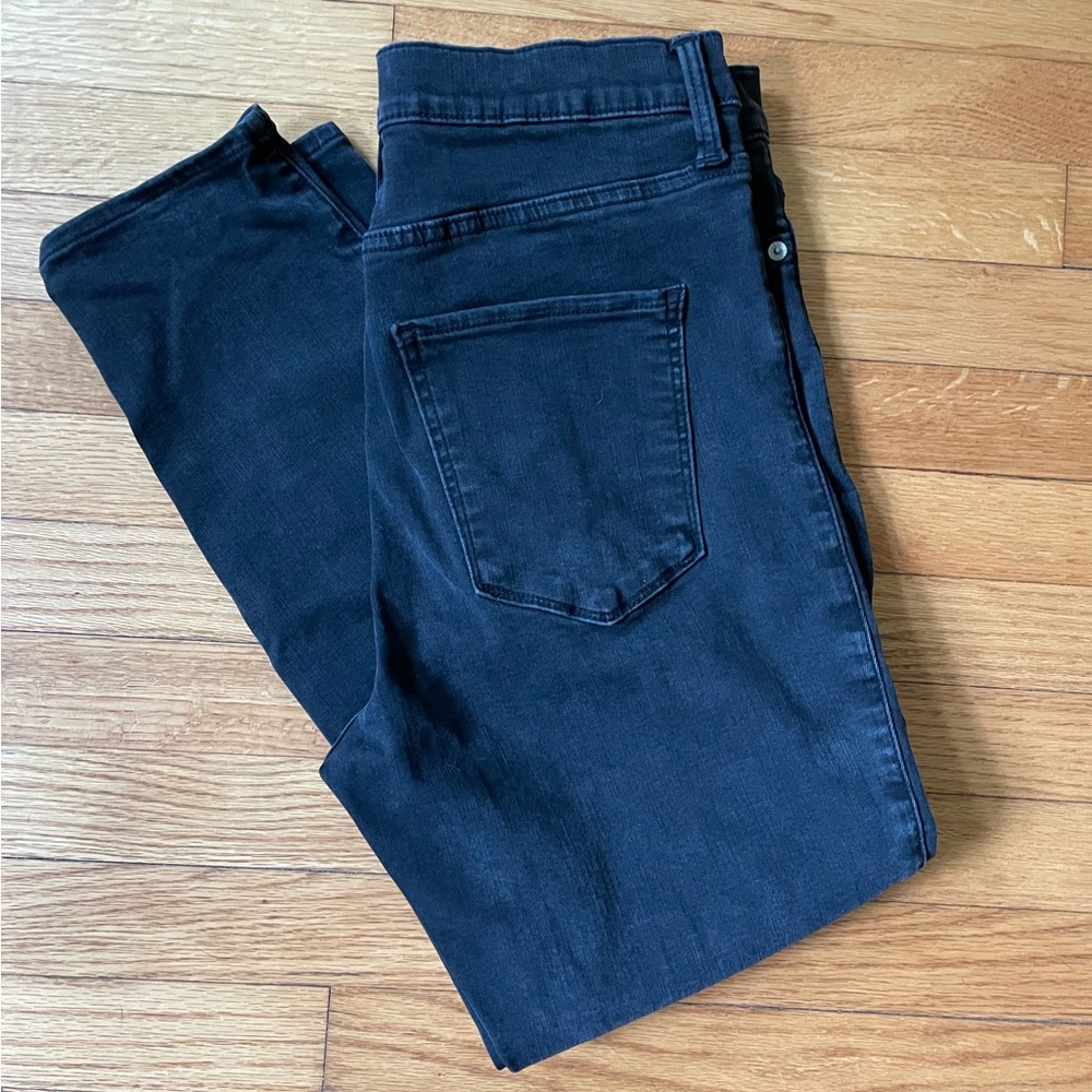 Lucky Brand Ankle High Rise Skinny Jeans Washed Black Uni Fit. Fits 14-16. EUC